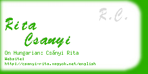 rita csanyi business card